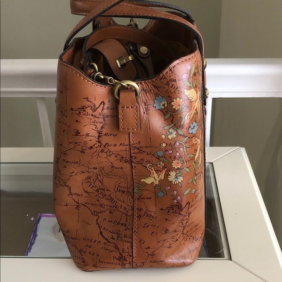 Patricia Nash Darby Floral Map medium satchel/tote - Picture 5 of 12